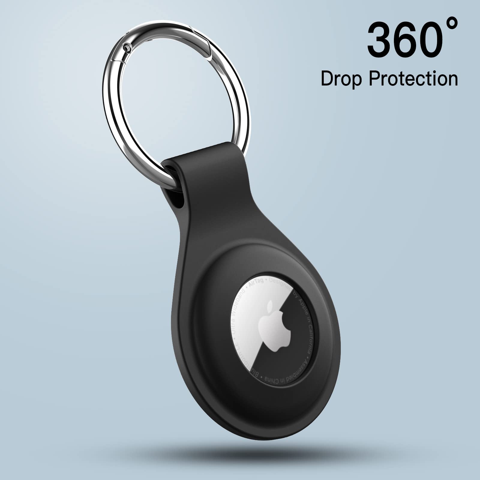 JETech Silicone Case for AirTag 2nd/1st Generation with Keychain
